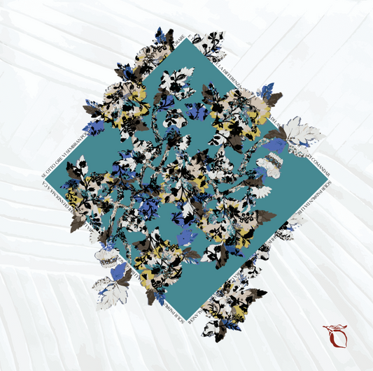 Carré de soie Azzurro, Le Chant des Rizières