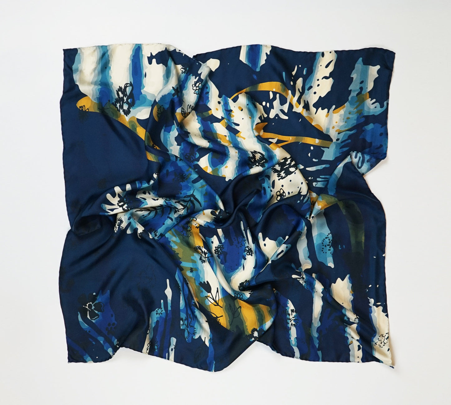 Carré de soie Amarezza, Rêverie en Bleu