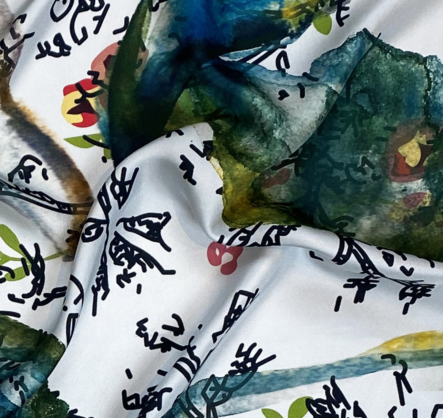 Carré de soie Acqua, Fleurs d'Eau